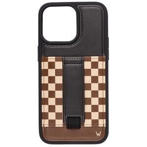 iPhone 15 pro max Walli Checkered Brown and Black Phone Case